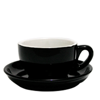 Black Cappuccino Cup & Saucer Set