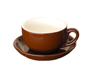 Brown Cappuccino Cup & Saucer Set 210ml