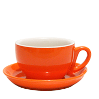Orange Cappuccino Cup & Saucer Set 210ml