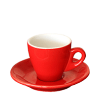 Red Espresso Cup & Saucer Set 90ml