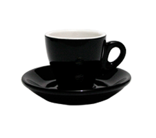 Black Espresso Cup & Saucer Set 90ml