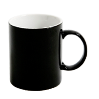 Black Can Mug, White Inner 300ml